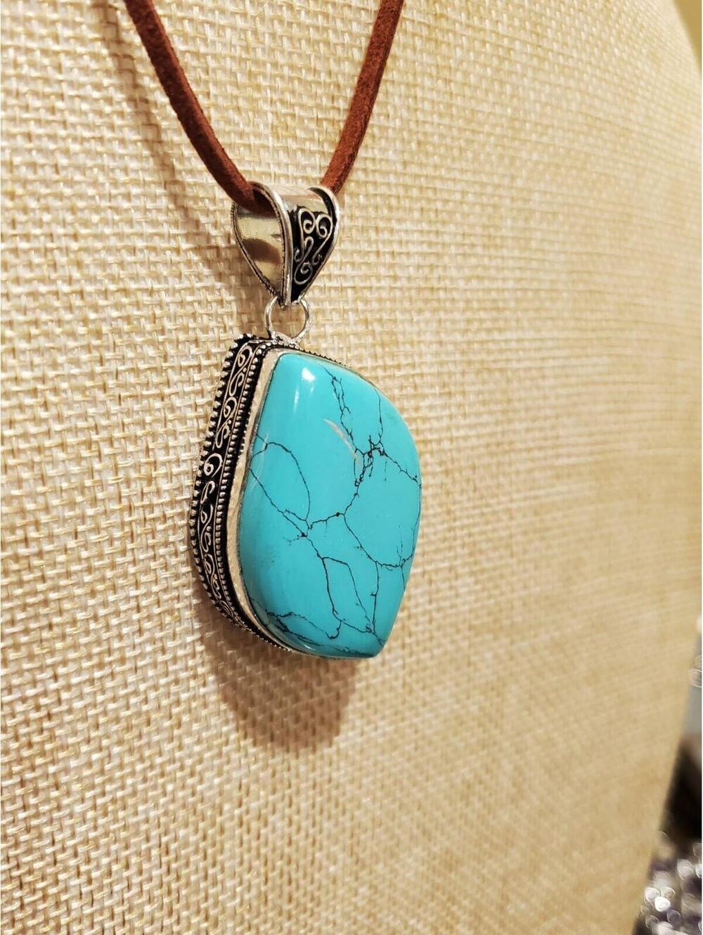 925 turquoise Necklace - Picture 3 of 12